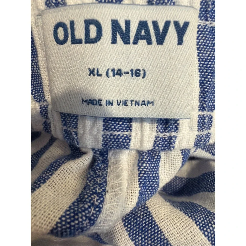 Old Navy Big Girls' Soft Linen Stripe Pants XL